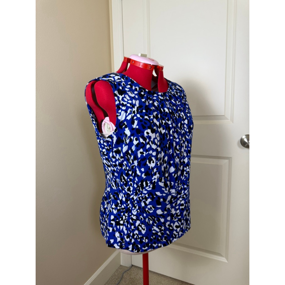 Women's Calvin Klein Sleeveless Top Blue/Black/White Size XL - Picture 5 of 6